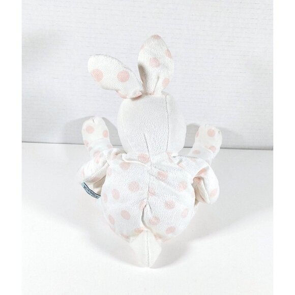 BUNNIES BY THE BAY Carrots White Pink Polka Dot Rabbit Plush Lovey 13" - Picture 3 of 5